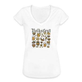 Volksfest – Bayerische Spezialitäten - Frauen Vintage T-Shirt - Weiß - Vorne - Danielle (179cm)