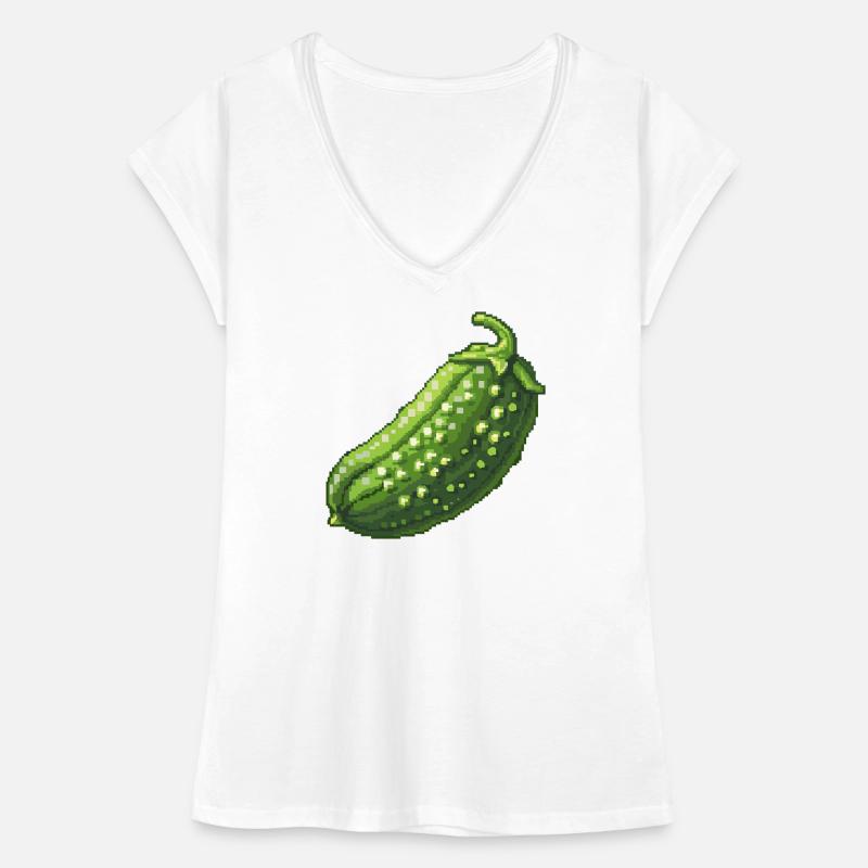 Pixel Concombre Vert Rétro T-shirt vintage Femme