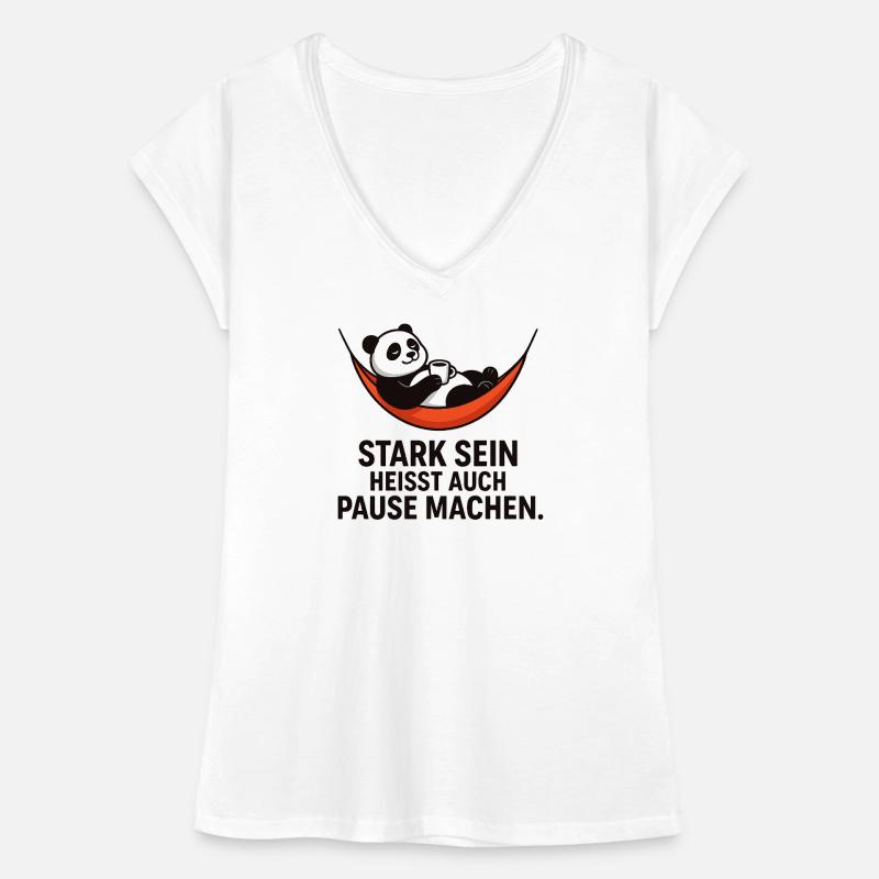 Panda Pause Kraft Spruch Frauen Vintage T-Shirt