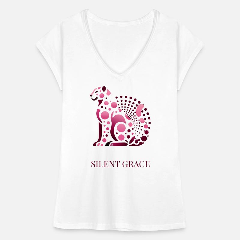 Silent Grace Chat élégant T-shirt vintage Femme