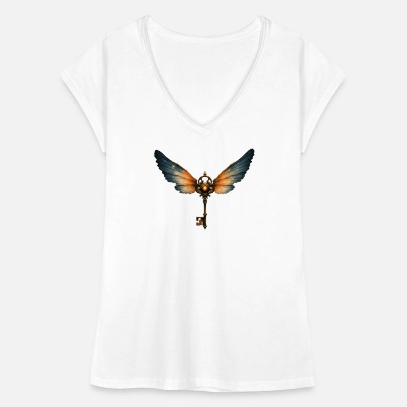 Clé ailée Steampunk T-shirt vintage Femme