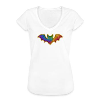Galaktische Bat-Glitzerfledermaus - Frauen Vintage T-Shirt - Weiß - Vorne