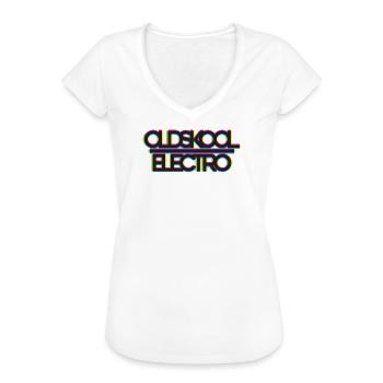 OldSchool Electro Neon 80s - Women's Vintage T-Shirt - white - Front - Danielle (179cm)