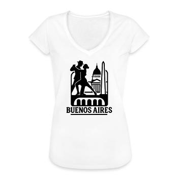 Buenos Aires Silhouette - T-shirt vintage Femme - blanc - Devant - Danielle (179cm)