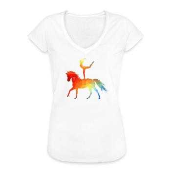 Voltigieren Akrobatik Reitsport Reiten Pferd bunt - Frauen Vintage T-Shirt - Weiß - Vorne