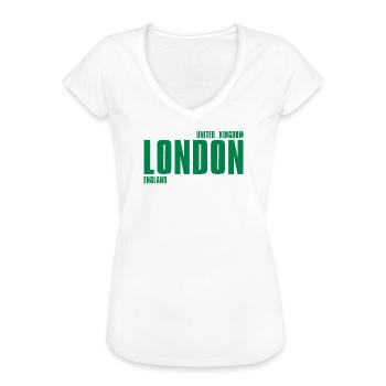 London – England Lyric Design - Frauen Vintage T-Shirt - Weiß - Vorne - Danielle (179cm)