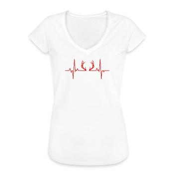 Hunting Heartbeat - Frauen Vintage T-Shirt - Weiß - Vorne - Danielle (179cm)