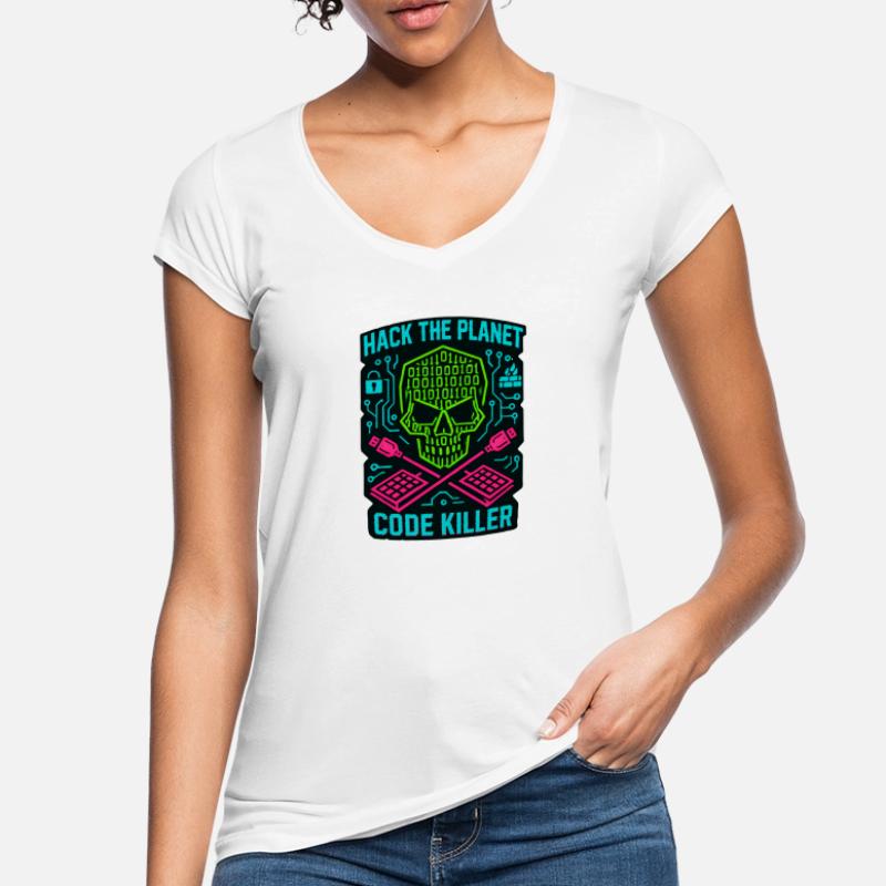 Hack the Planet Code Killer - Cybersécurité T-shirt vintage Femme