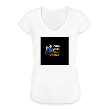 Dad Hero Driver Counter Cartoon - Women's Vintage T-Shirt - white - Front - Danielle (179cm)