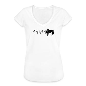 Herzschlag gaming kontroller - Frauen Vintage T-Shirt - Weiß - Vorne - Danielle (179cm)