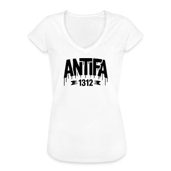 Antifa 1312 - Antifa Tee - Maglietta vintage donna - bianco - Fronte - Danielle (179cm)