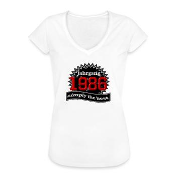 Born in 1986 , 40th Birthday - Women's Vintage T-Shirt - white - Front - Danielle (179cm)