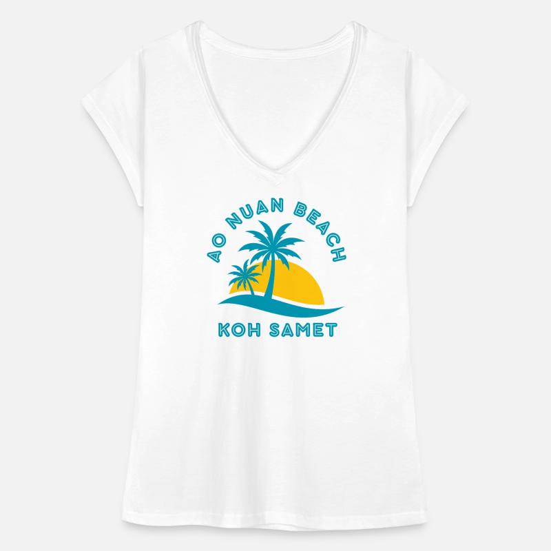 Coucher de soleil de Koh Samet Palm Beach T-shirt vintage Femme