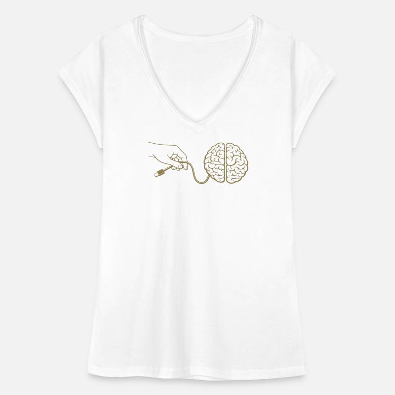 Brain Head Cable Connector Artificial Intelligence Women's Vintage T-Shirt