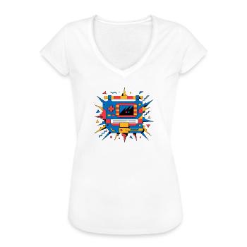 Retro neon console - Women's Vintage T-Shirt - white - Front - Danielle (179cm)