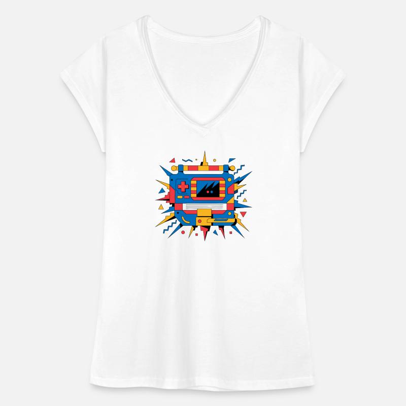 Console rétro néon T-shirt vintage Femme
