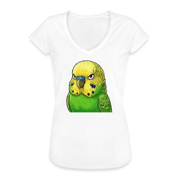 Vibrante Wellensittich Grün Gelb - Frauen Vintage T-Shirt - Weiß - Vorne - Danielle (179cm)
