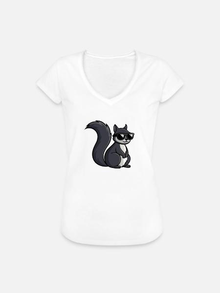 Coole Eichhörnchen-Dunkle Brille - Frauen Vintage T-Shirt - Weiß