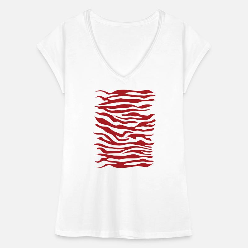 Zebra Pattern Red Women's Vintage T-Shirt
