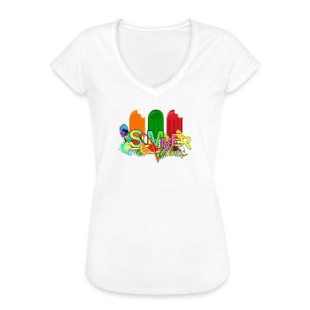 Summer Vibes - Women's Vintage T-Shirt - white - Front - Danielle (179cm)