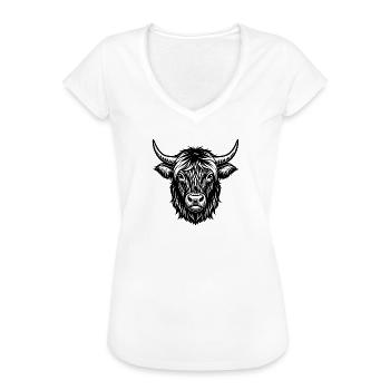 Highland Cow - Women's Vintage T-Shirt - white - Front - Danielle (179cm)
