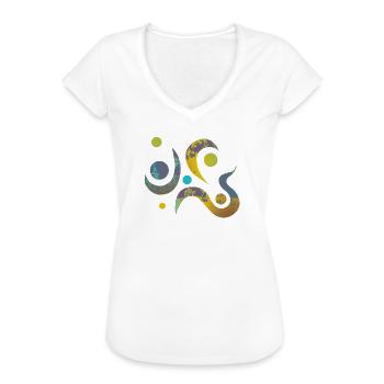Yoga design_17 - T-shirt vintage Femme - blanc - Devant - Danielle (179cm)