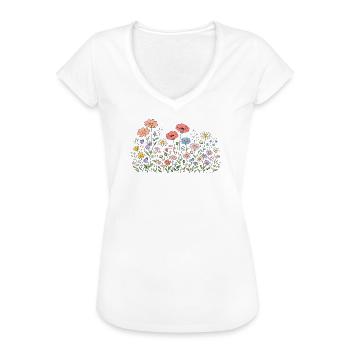 Wildflowers Flowers Flowers Natural Botanical Garden - Women's Vintage T-Shirt - white - Front - Danielle (179cm)