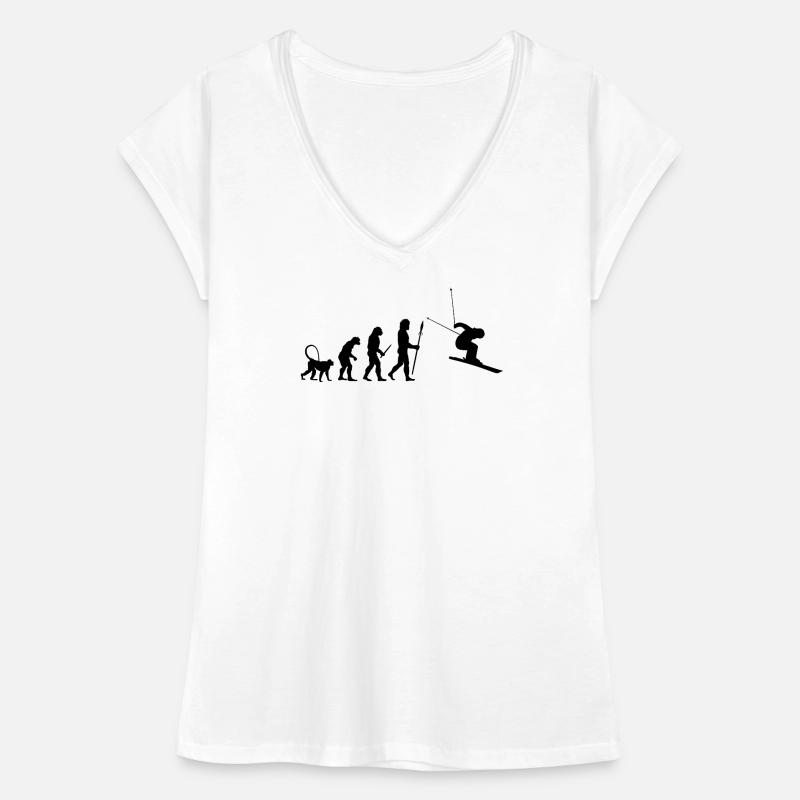 Skifahrer Evolution Frauen Vintage T-Shirt