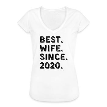 Best Wife Since 2020 Cadeau Anniversaire 6 Ans - T-shirt vintage Femme - blanc - Devant - Danielle (179cm)