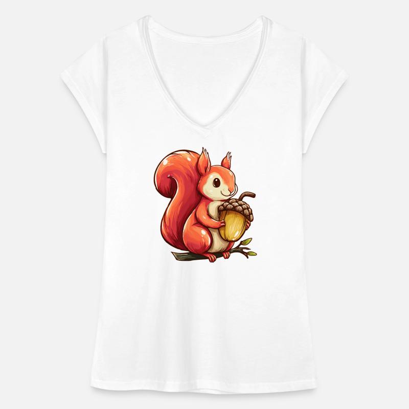 Kuscheliges Eichhörnchen mit Eichel Frauen Vintage T-Shirt