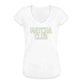 Matcha Club Logo - Frauen Vintage T-Shirt - Weiß - Vorne - Danielle (179cm)