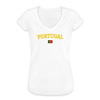 Portugal Flagge Design Gelb - Frauen Vintage T-Shirt - Weiß - Vorne