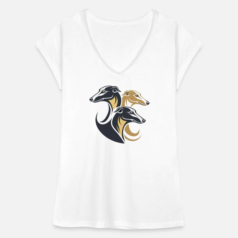 Dreifache Windhunde Silhouette Frauen Vintage T-Shirt