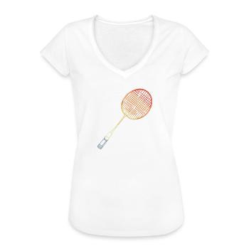 Badminton Racket Sketch - Women's Vintage T-Shirt - white - Front - Danielle (179cm)