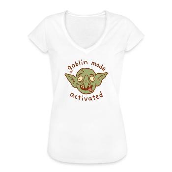 Goblin-Modus aktiviert - Frauen Vintage T-Shirt - Weiß - Vorne - Danielle (179cm)
