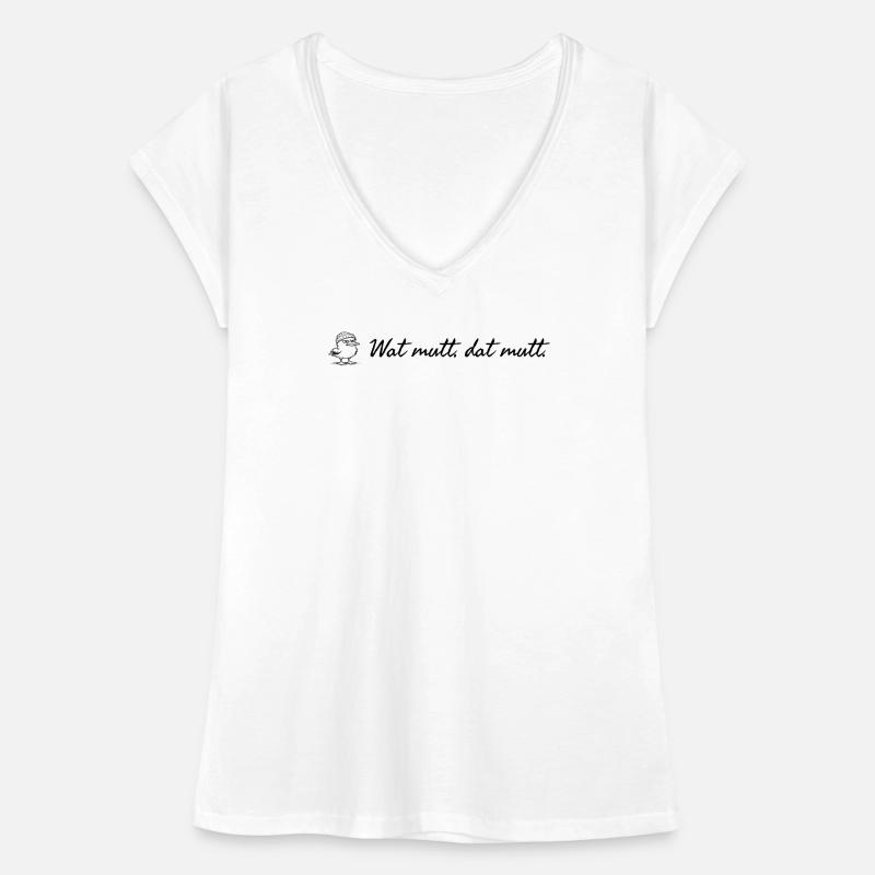 Wat mutt dat mutt plattdeutscher Spruch mit Möwe Frauen Vintage T-Shirt