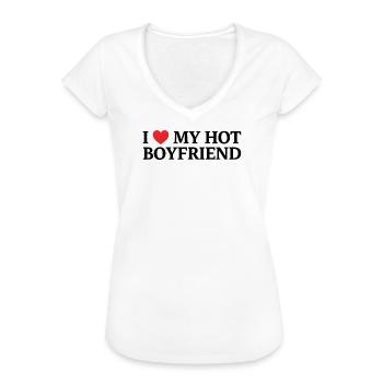 I love my hot friend - Women's Vintage T-Shirt - white - Front - Danielle (179cm)