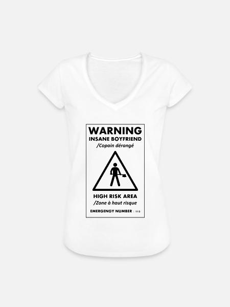 INSANE BOYFRIEND - Frauen Vintage T-Shirt - Weiß