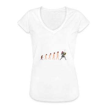 Ritter Human Evolution Lustig Design Geschenkidee - Frauen Vintage T-Shirt - Weiß - Vorne