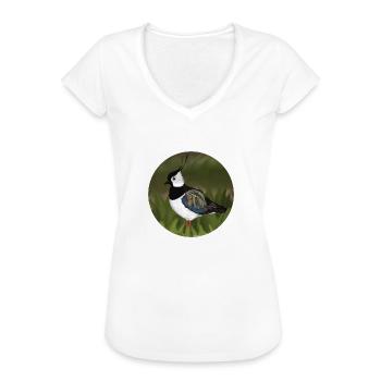 jz.birds Kiebitz Vogel Design Illustration - Frauen Vintage T-Shirt - Weiß - Vorne