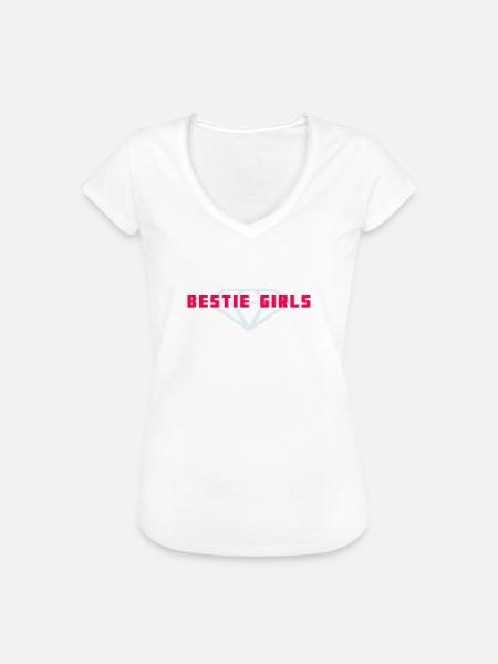 Bestie Mädchen - Frauen Vintage T-Shirt - Weiß
