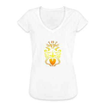 Maori-Krieger Haka-Tanz Zunge Ausstrecken Geschenk - Frauen Vintage T-Shirt - Weiß - Vorne