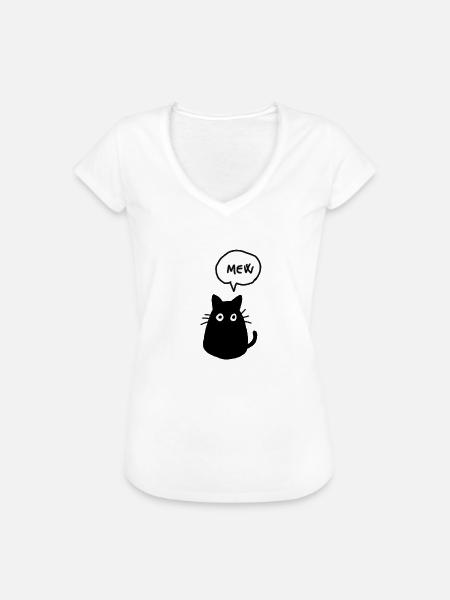 Katze - Frauen Vintage T-Shirt - Weiß