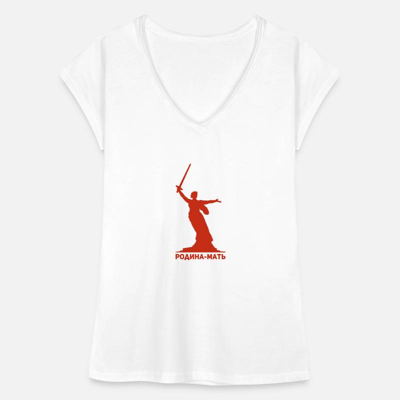 Mutter Heimat Statue Russland Russisch Geschenk Frauen Vintage T-Shirt
