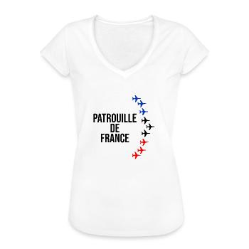 Patrouille de France meeting aérien armée de l'air - T-shirt vintage Femme - blanc - Devant - Danielle (179cm)