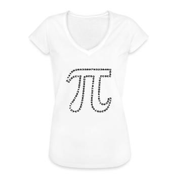 pi outline - T-shirt vintage Femme - blanc - Devant - Danielle (179cm)