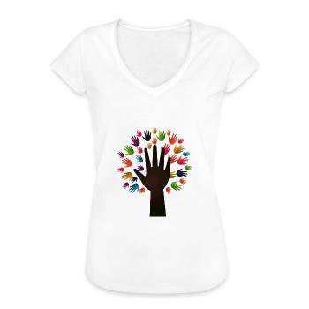 Diversity Tree - Frauen Vintage T-Shirt - Weiß - Vorne - Danielle (179cm)