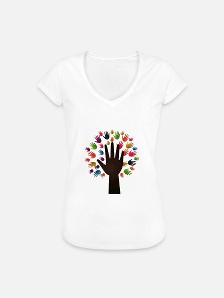 Diversity Tree - Frauen Vintage T-Shirt - Weiß