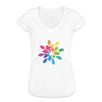 Peace Weltfrieden Flower Power Geschenk 70er Love - Frauen Vintage T-Shirt - Weiß - Vorne