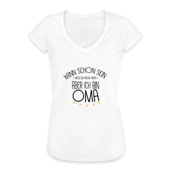 Oma - Frauen Vintage T-Shirt - Weiß - Vorne